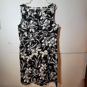 Jones New York Black and White Sleeveless cotton Dress Size 16